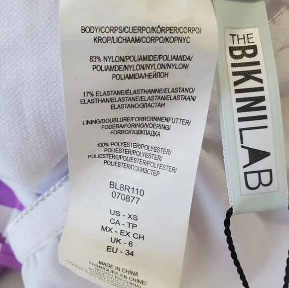 THE BIKINI LAB Purple Striped One Piece Swimsuit XS NWT - Picture 4 of 6